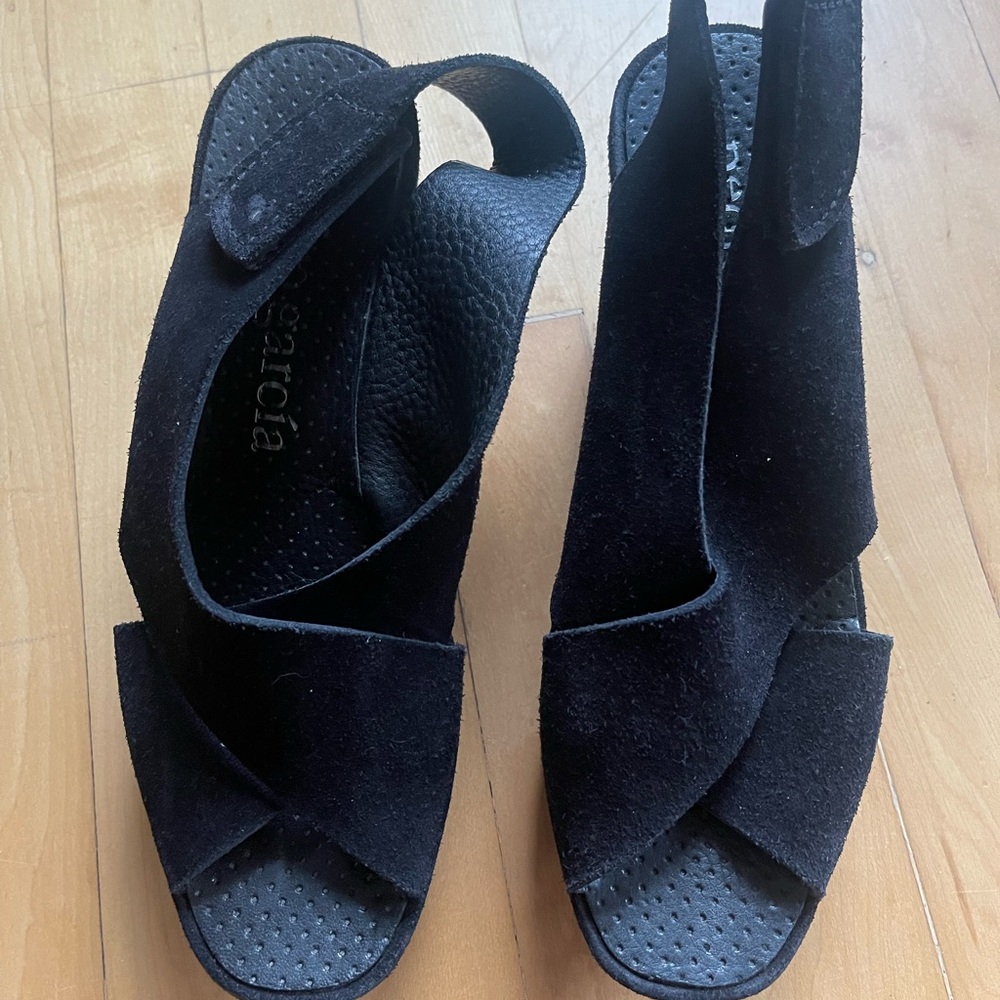 Black Suede Pedro Garcia Wedges